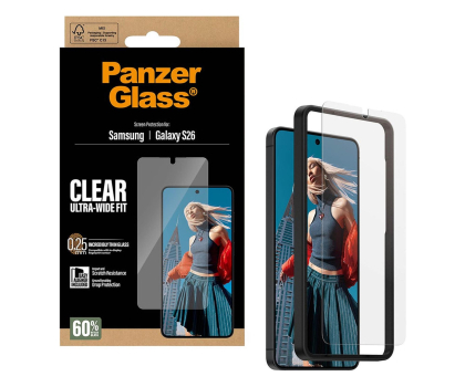 Szkło i folia ochronna PanzerGlass Ultra-Wide Fit EasyAligner do Samsung Galaxy S26